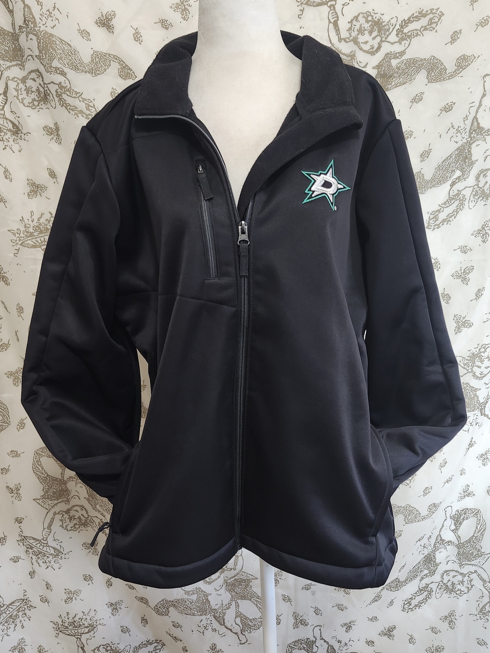 Dallas STARS Antigua Black Light Weight Zip Up Jacket Womens XXL